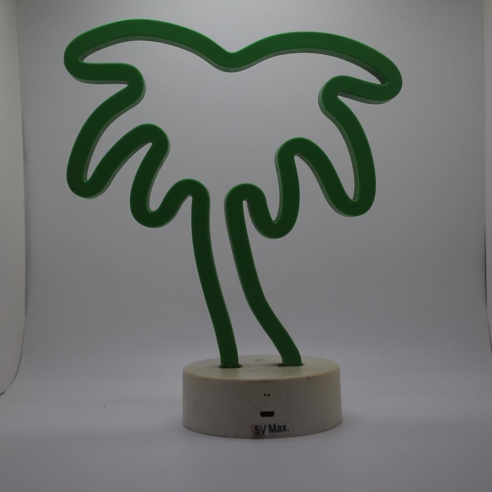 Green Palm Tree LED Night Light‎ Battery/USB Operated Tropical Decor